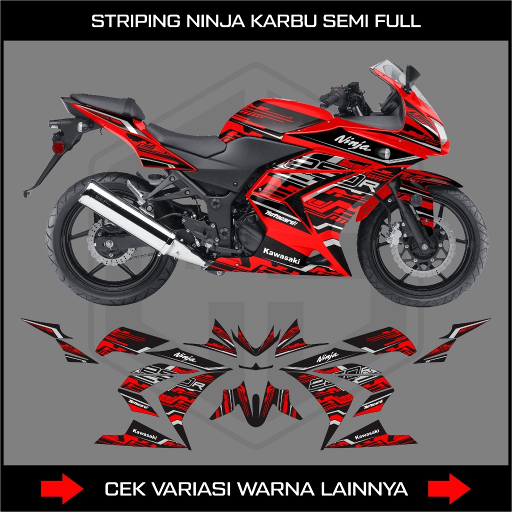 STIKER DECAL NINJA 250 KARBU GRAFIS ROBOT SEMI FULL BODY / STICKER STRIPING KAWASAKI NINJA 250 KARBU