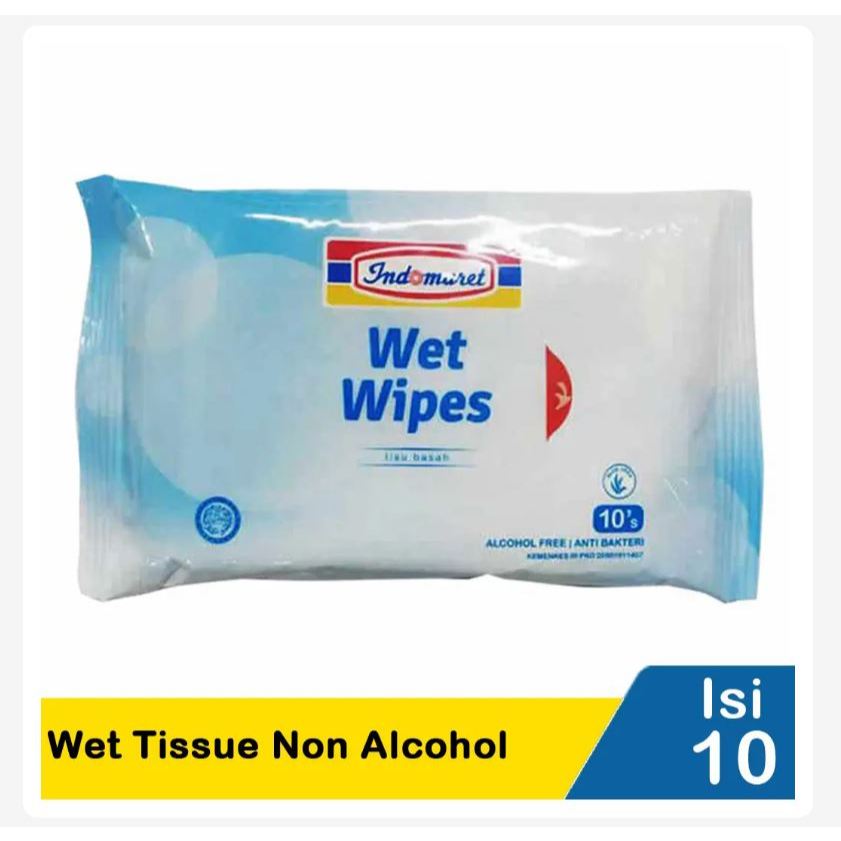 Indomaret tisu basah Wet Tissue Alcohol 75% Food Grade 10'S / non alkohol 10"S