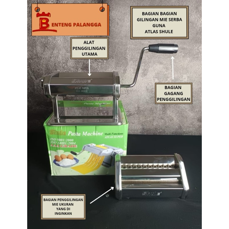 Gilingan Mie Shule Atlas SUPER (Dus Hijau)/Gilingan Mie 2 Badan/Pasta Noodle Machine