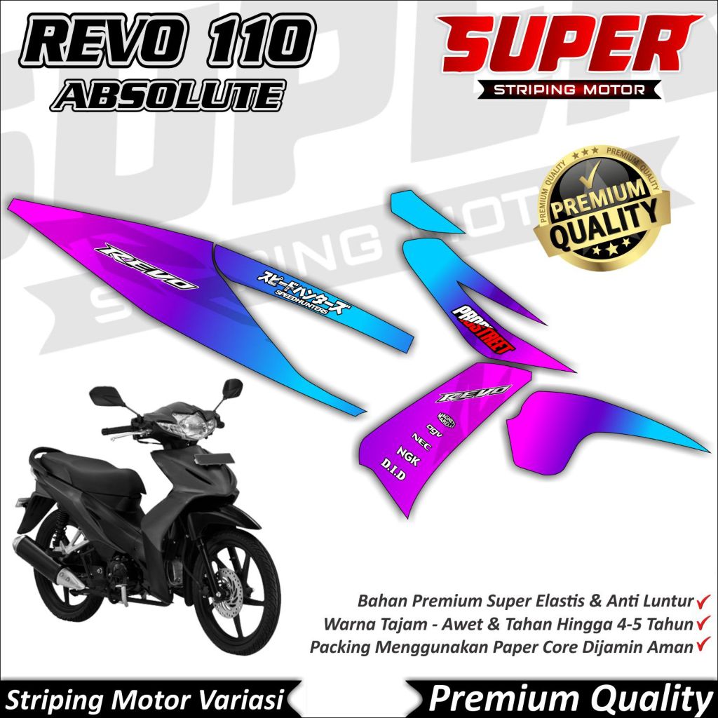 Stiker Revo Absolute Anti Luntur keren Striping Revo Absolute Striping Honda Revo Absolute Gradasi
