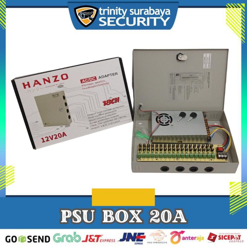 PSU Power Supply CCTV Box 12V 20A - PSU box CCTV -