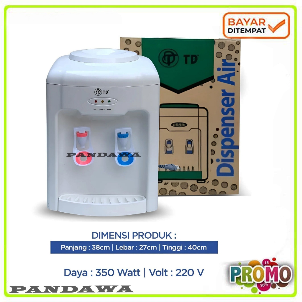 DISPENSER AIR MINUM GALON LISTRIK TD HOT DAN NORMAL DISPENSER MINUM PANAS