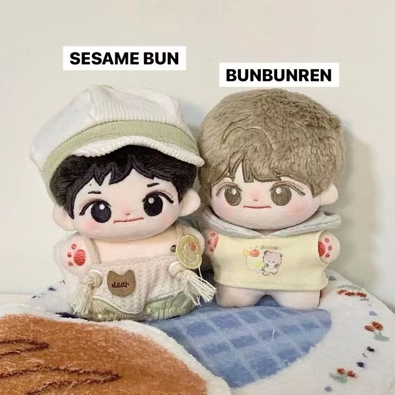 NCT Renjun Doll Bunbunren Rambut Hitam Sesame Bun 10cm doll