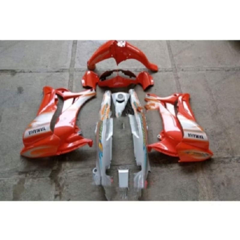 Cover Full Set Body Halus Yamaha Jupiter Z New Burhan Warna Oren Silver