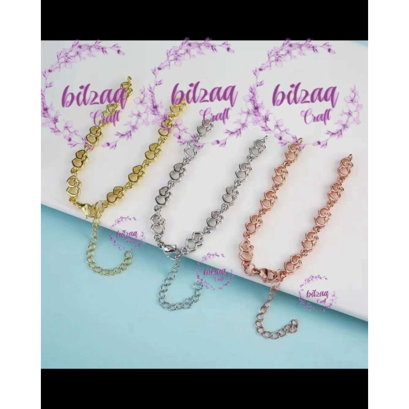 gelang titanium variasi Rante love motif pengait