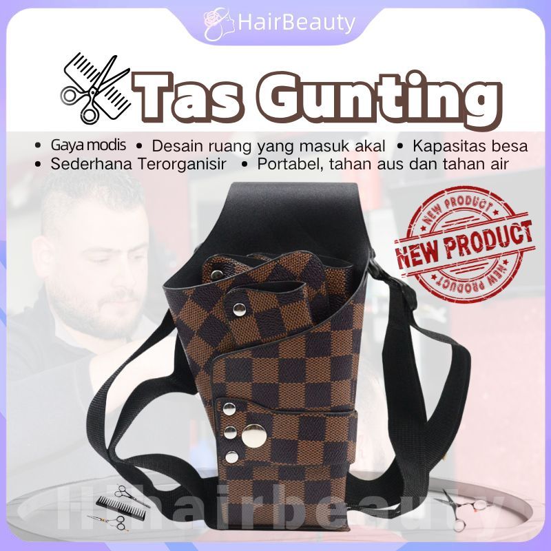 HIB-0054 Dompet Gunting Tas Pinggang Gunting Rambut Paket Gunting Tas Gunting Kulit Asli Ikat Pingga