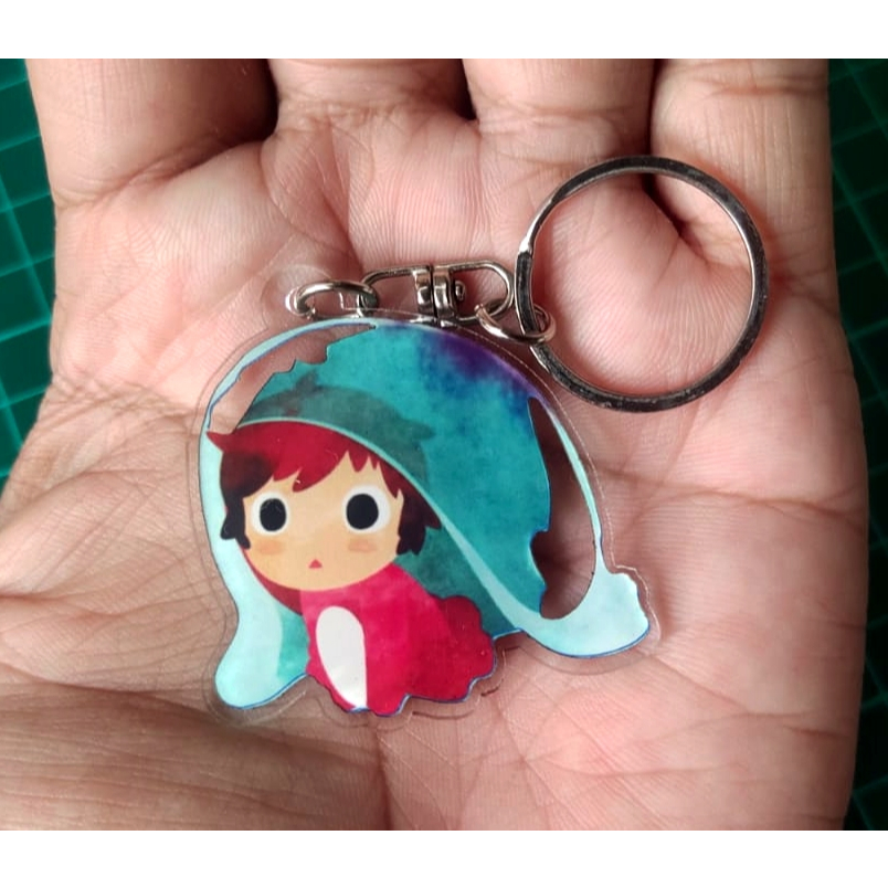 Gantungan Kunci Ponyo on the Cliff by the Sea High Quality Ukuran Besar Gantungan Kunci Akrilik Pony