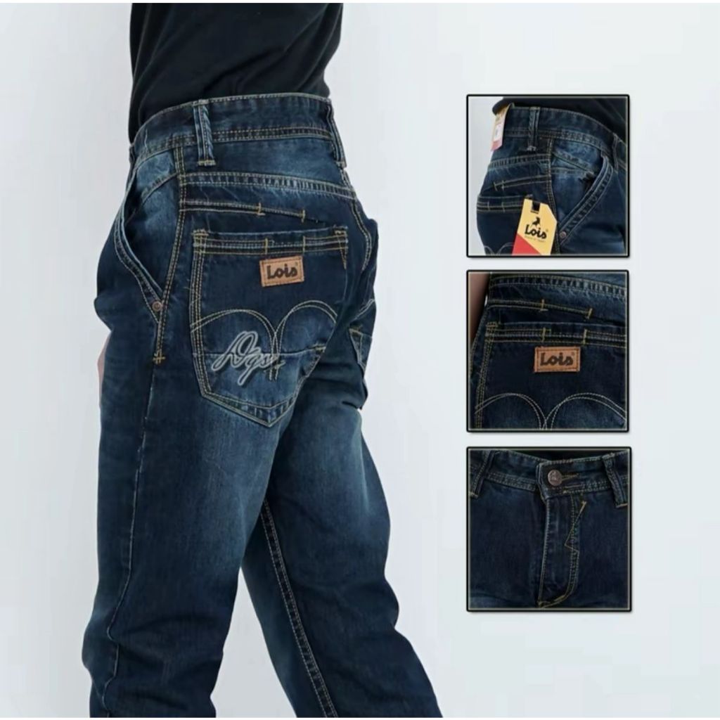 Celana Panjang Jeans Lois Original -Celana Reguler Fit Jeans-Celana Lois Terbaru