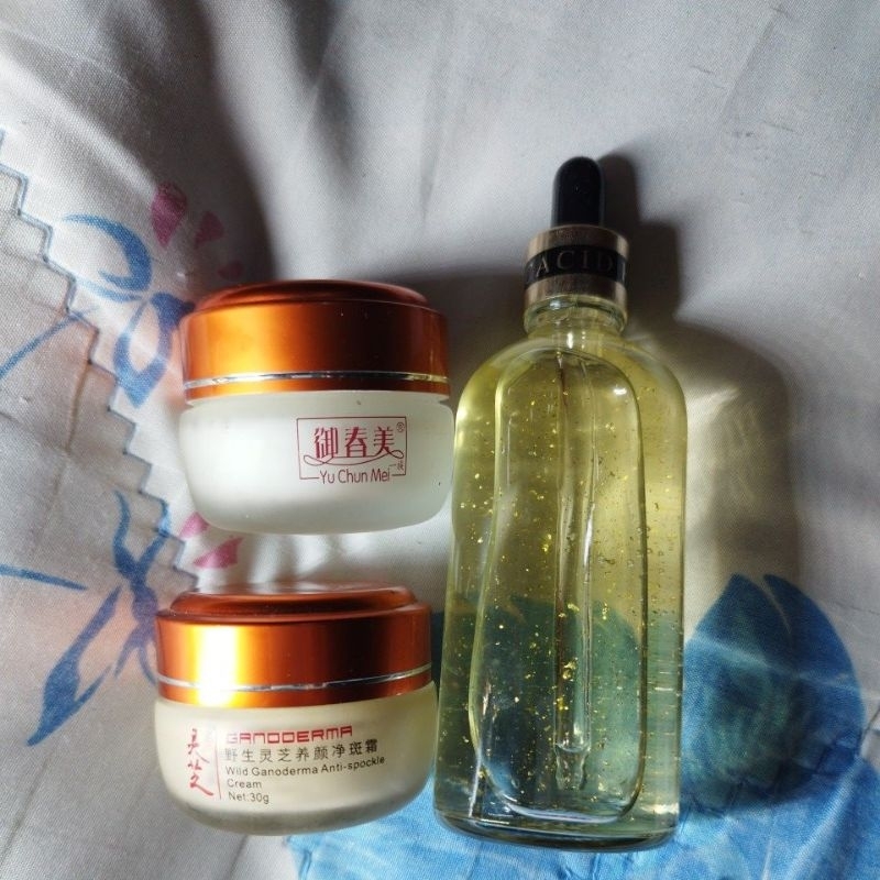 yu chun mei gold ganoderma krim siangmalam gano dan serum gold 100ml ori herbal