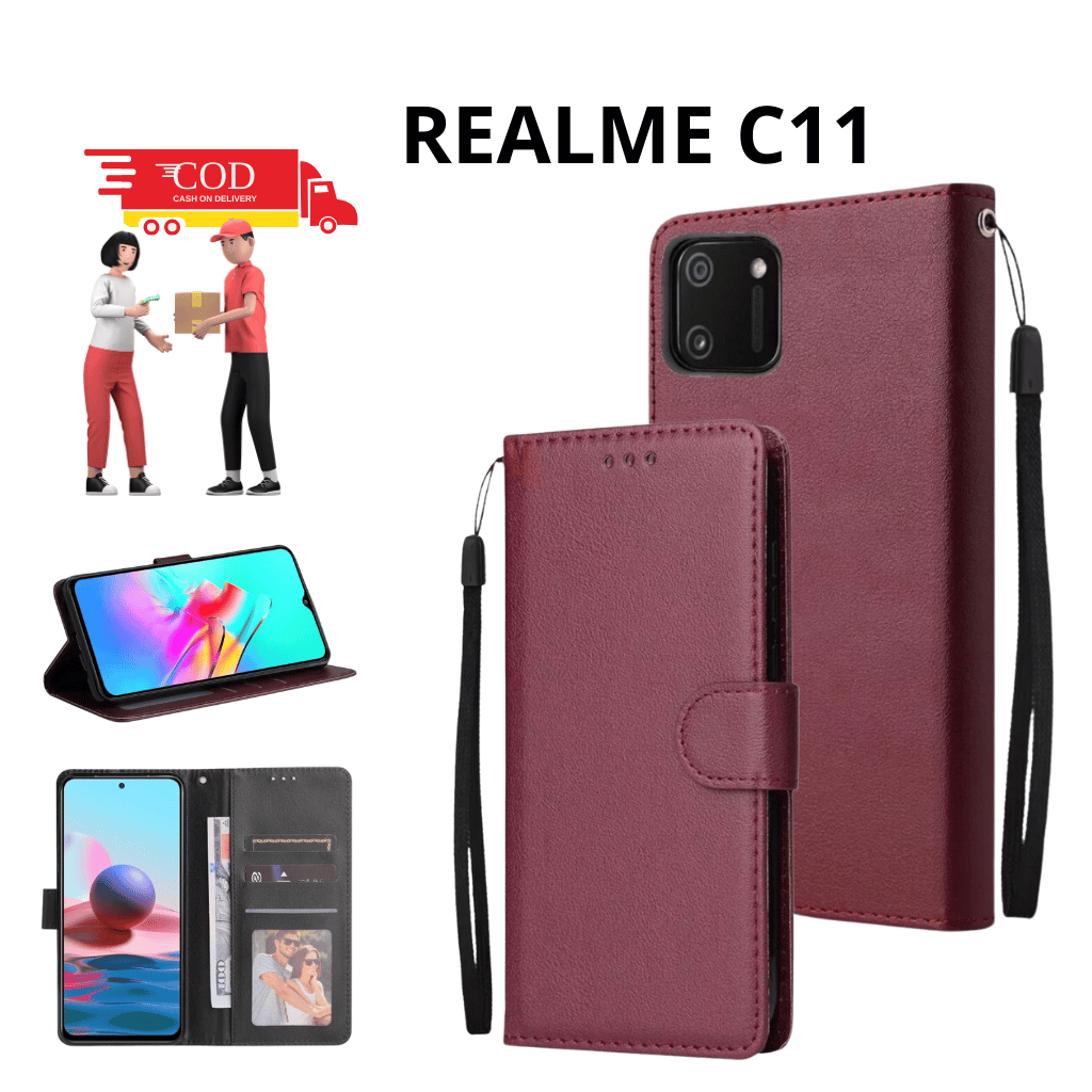 CASING REALME C11 FLIP CASING COVER LEATHER CASE FLIP CASE WALLET CASING DOMPET CASING HP SILIKON