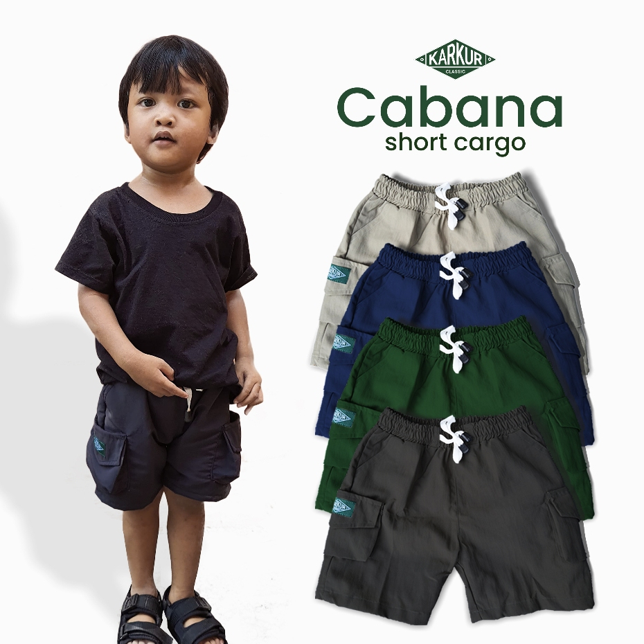 Celana Anak Laki Laki Cargo Pendek Umur 1 6 Tahun Bahan Nylon Premium  - Karkur Classic