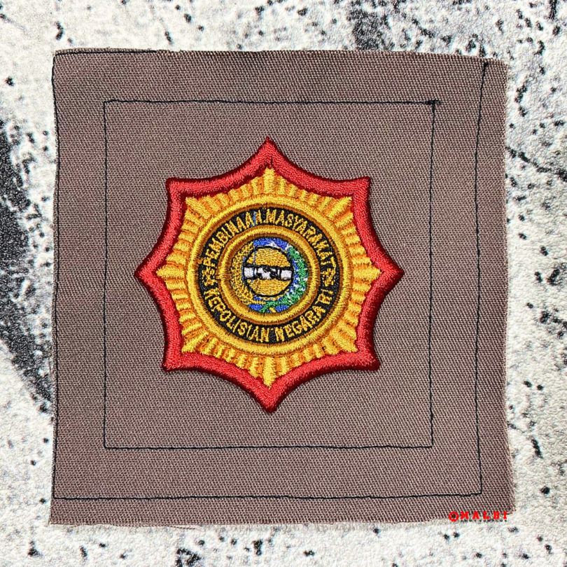 Bordir Timbul Roda BINMAS Atribut PDL POLRI Bet Badge BINMAS POLRI polisi Timbul 3D