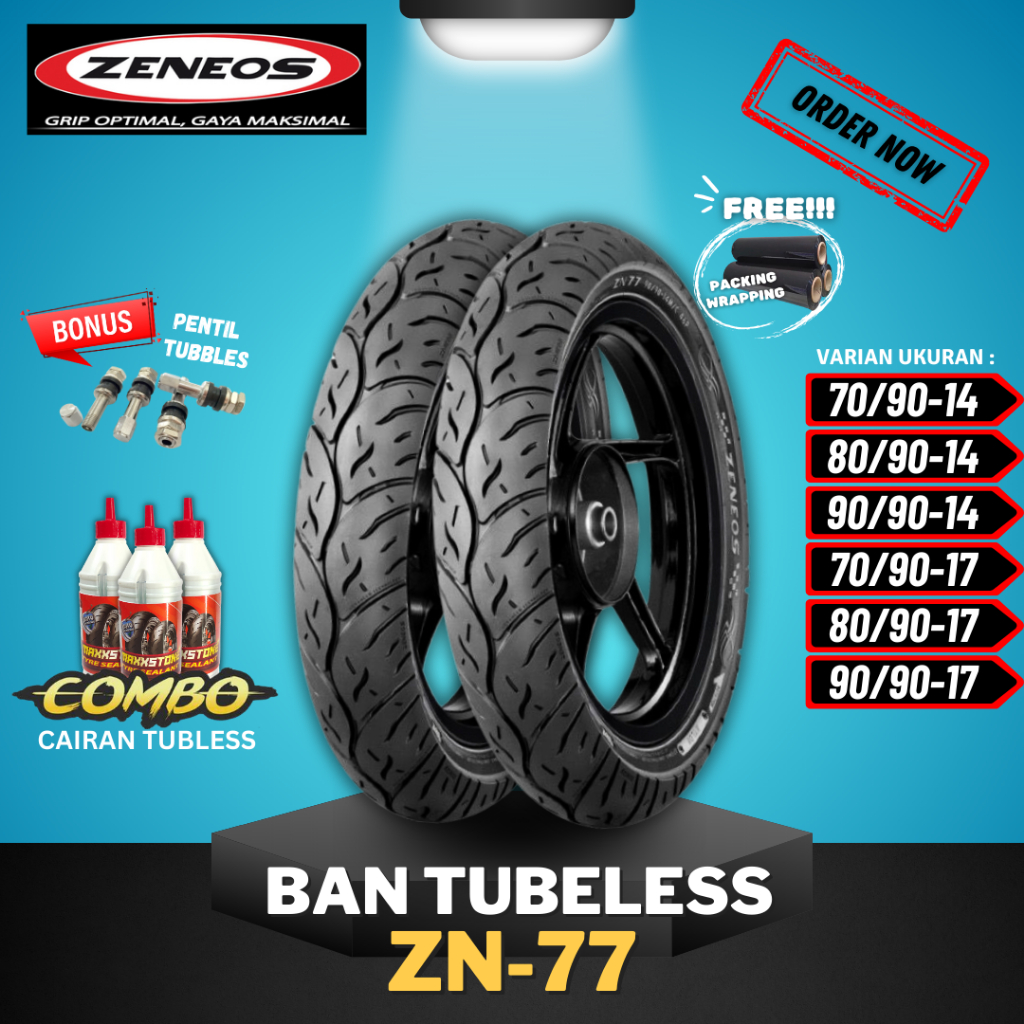 [READY COD] BAN ZENEOS ZN77 RING 14 RING 17 / BAN TUBELESS ZENEOS ZN77 RING 17 /  BAN MOTOR MATIC BE