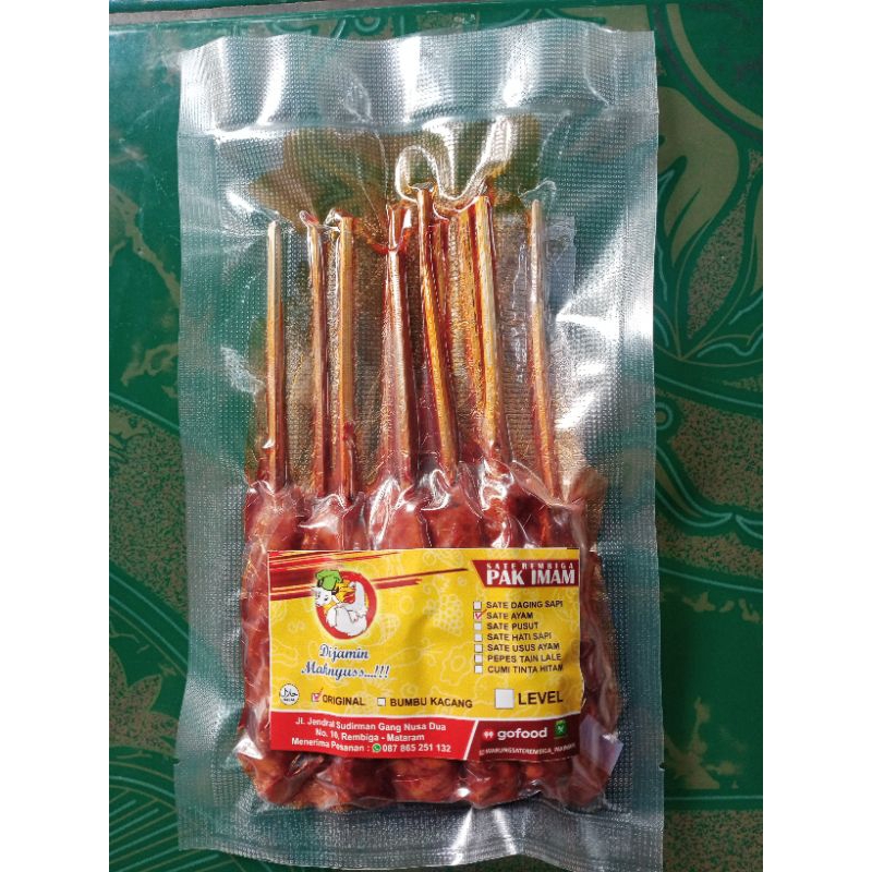 

SATE DAGING AYAM REMBIGA KEMASAN VAKUM KHAS LOMBOK