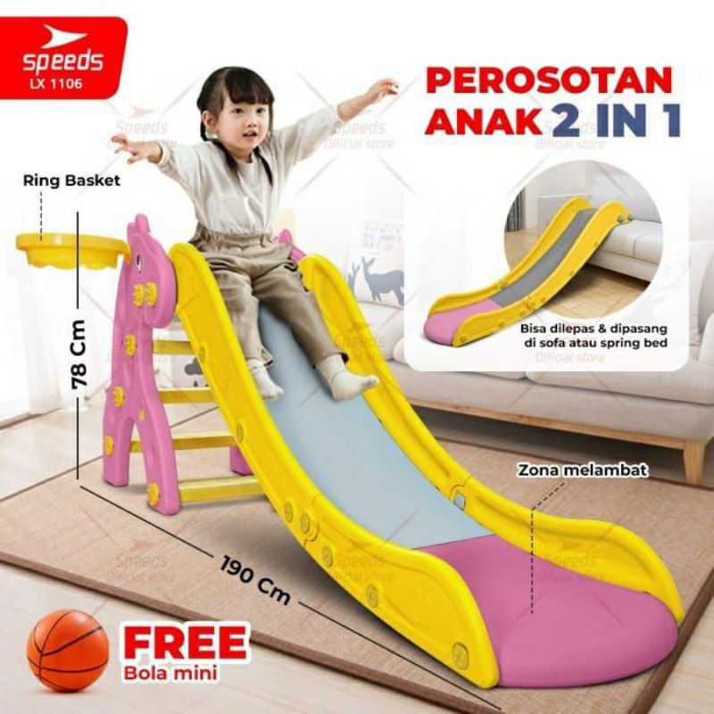 MOLION Perosotan Anak SNI Mainan Perosotan Anak Seru Seluncuran Anak Murah Free  Mini Bola