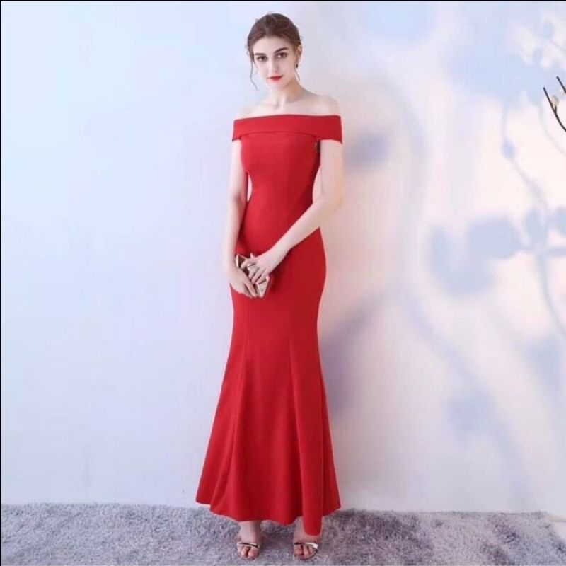 long sabrina bridesmaid (bisa costum model dan ukuran) dress party/ dress wedding /dress costum/long