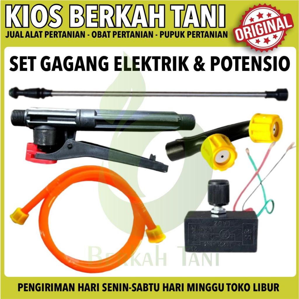 set gagang stik elektrik komplit spuyer plus selang potensio pompa sprayer handle kran nozzle