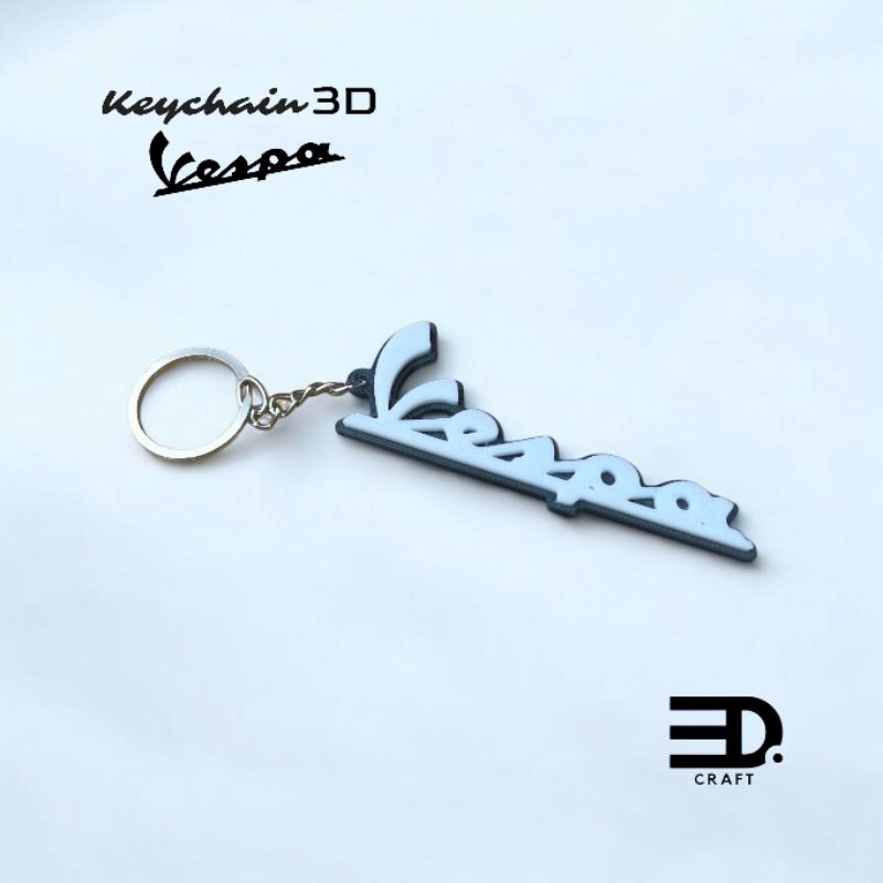 Gantungan Kunci Timbul 3D Custom Vespa