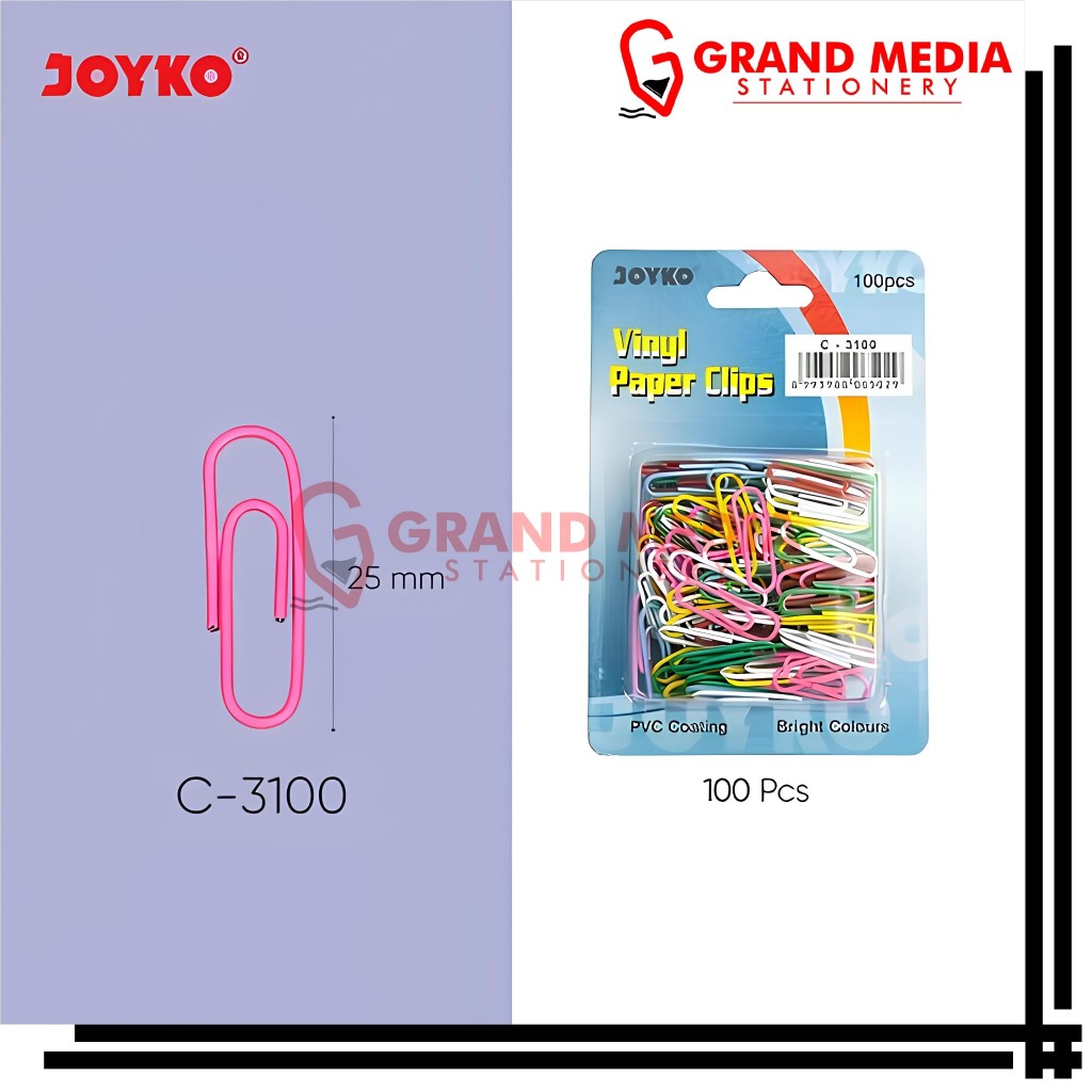 

[GRAND MEDIA] PAPER CLIP / KLIP / PENJEPIT KERTAS JOYKO WARNA C-3100