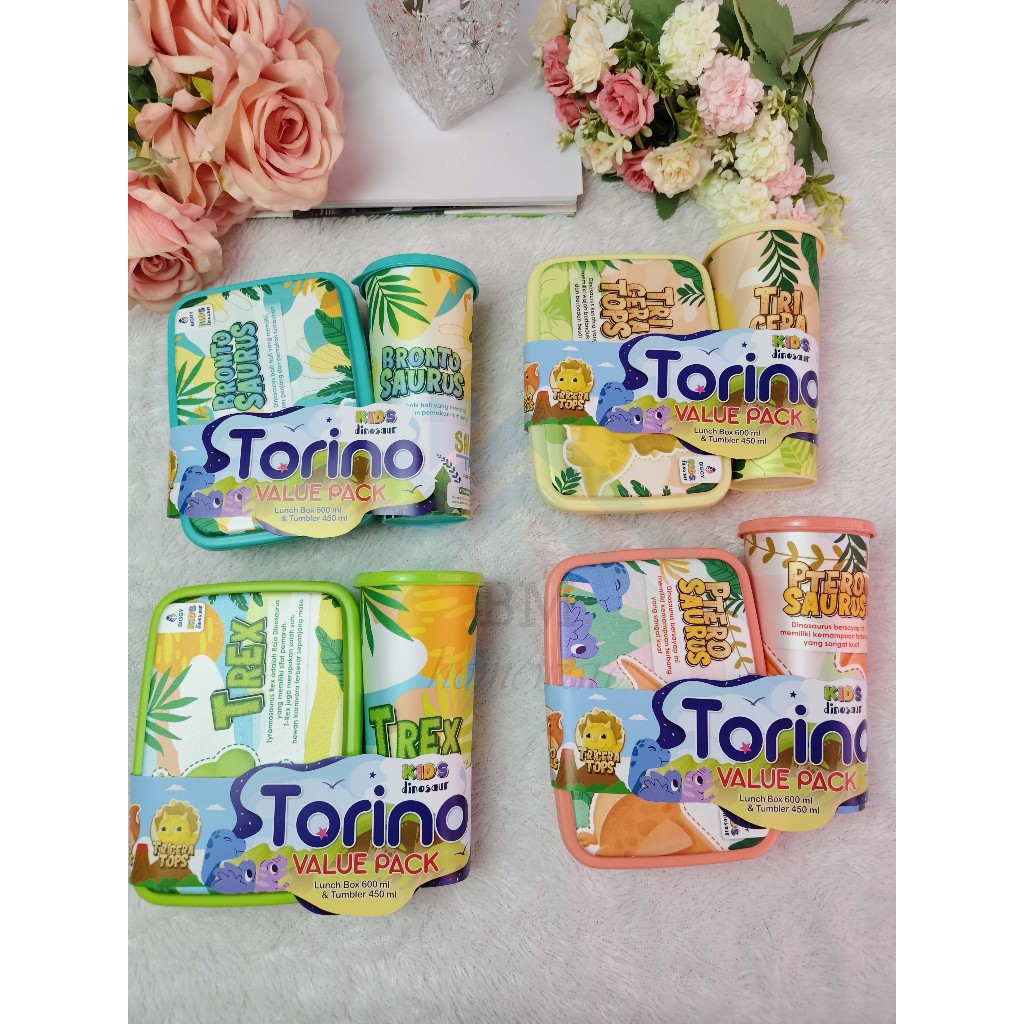 LUNCH BOX SET TORINO KOTAK MAKAN DAN BOTOL MINUM KOTAK BEKAL ANAK PLASTIK BPA FREE