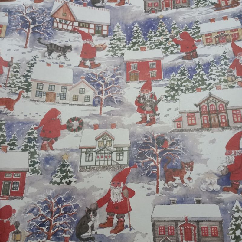 

Kertas Kado Natal Impor IKEA Vinter 2020 3meter x 70cm Motif Santa Claus dan Kucing Putih