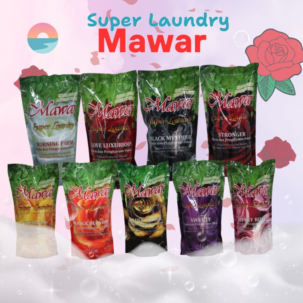 Pewangi Pelicin Pakaian Super Loundry Mawar Extra 10% Parfum Mawar Laundry Farpum Laundry Mawar Untu