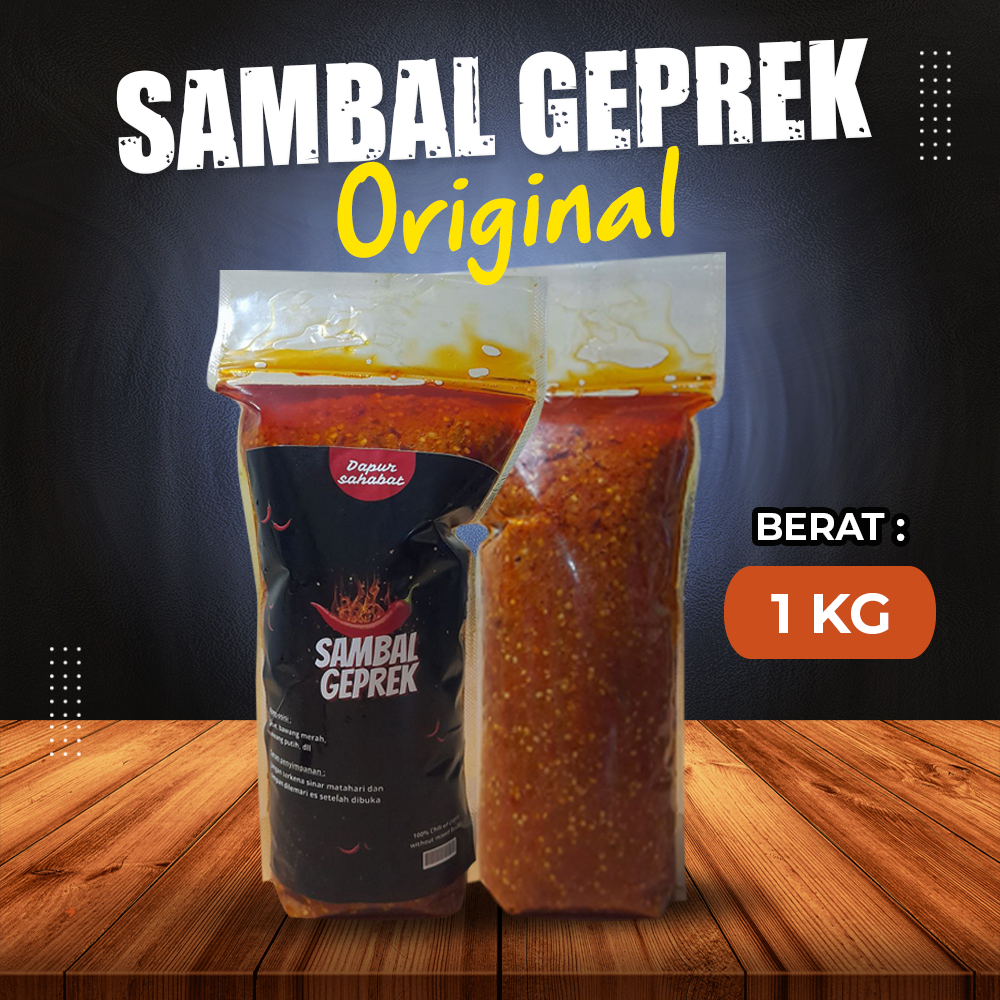

Sambal Geprek 1 KG Sambal Pedas Gurih - Sambal Geprek Original