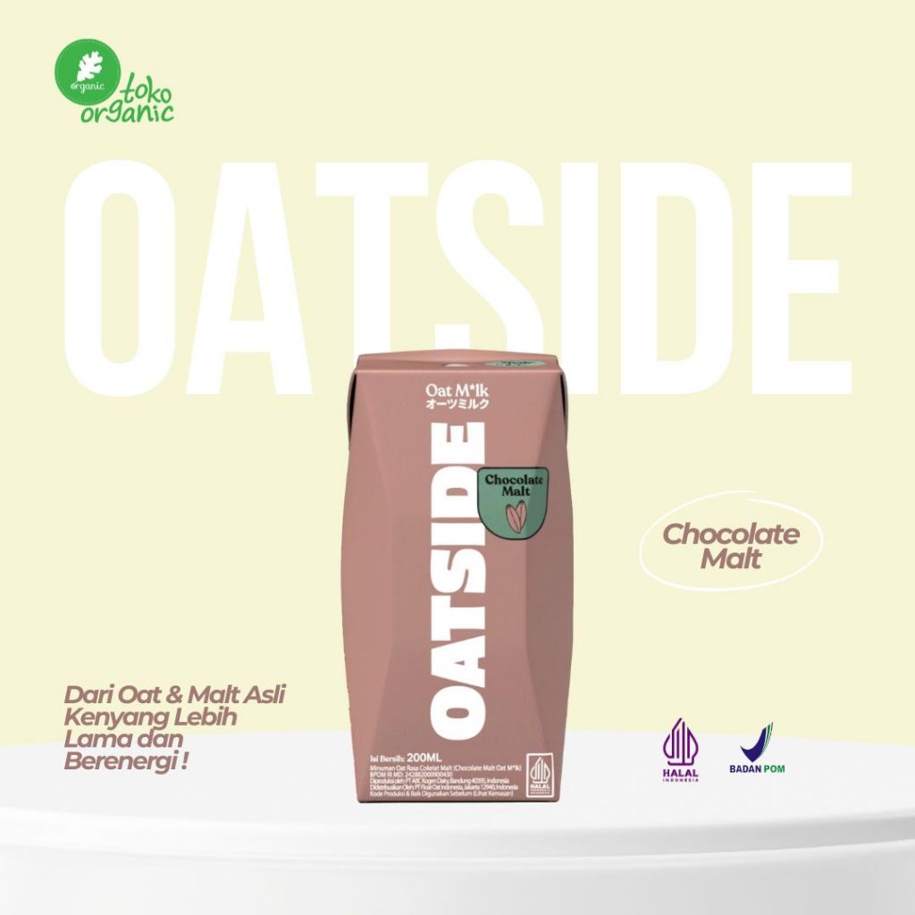 

OATSIDE Mini Oat Milk Chocolate Malt (200ML) Susu Oat dengan Malt Sehat, Rendah Lemak | Susu Non Dairy (Kemasan dengan Sedotan)