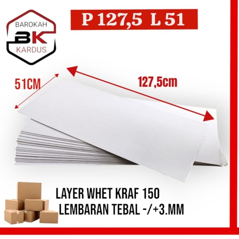 

Kardus Lembaran 127,5x51 Cm / Kardus Box Packing Polos Tebal Premium