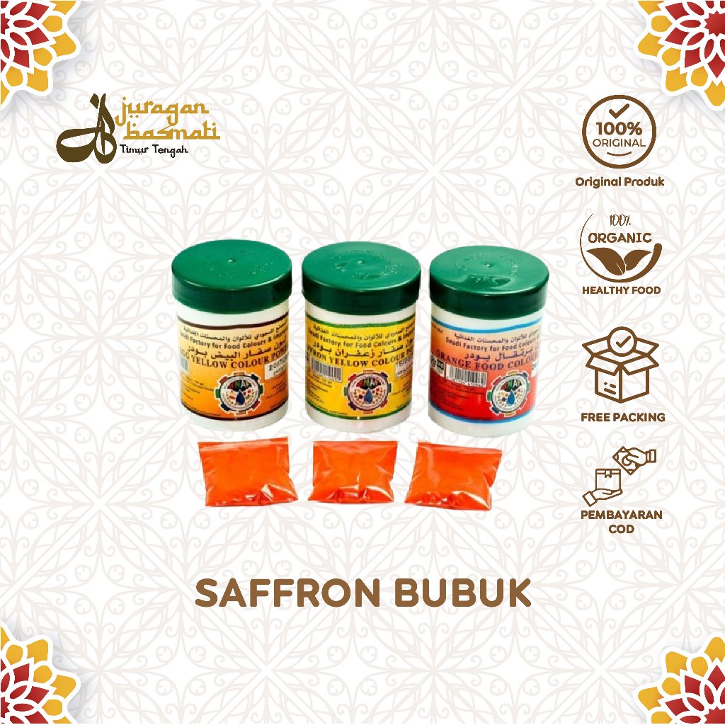 

SAFFRON BUBUK/ Zafaron / Pewarna Masakan 5gr Kuning / Orange