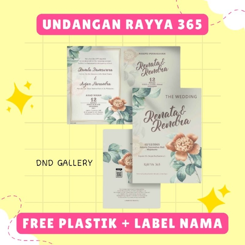 CETAK UNDANGAN PERNIKAHAN RAYYA 365 / BLANKO UNDANGAN RAYYA 365 / CETAK UNDANGAN PERNIKAHAN / CETAK 