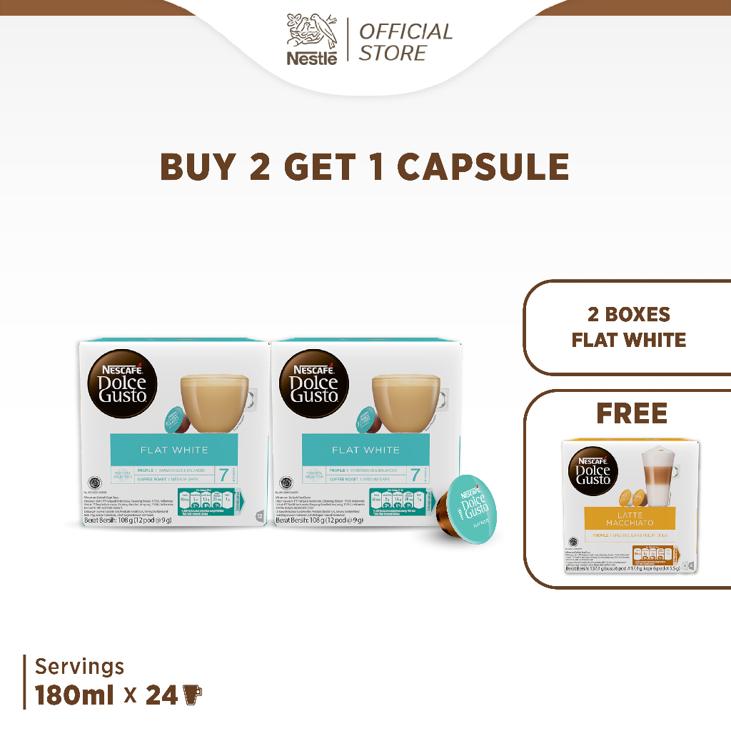 Nescafe Dolce Gusto Flat White 1 box (12 kapsul=12 gelas)