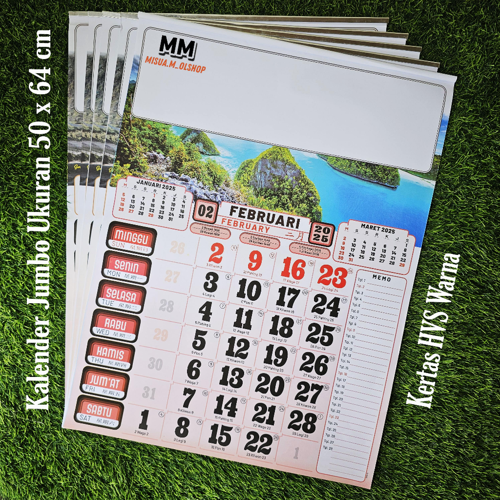 

KALENDER KERJA UKURAN JUMBO GAMBAR KERTAS HVS WARNA TAHUN 2025