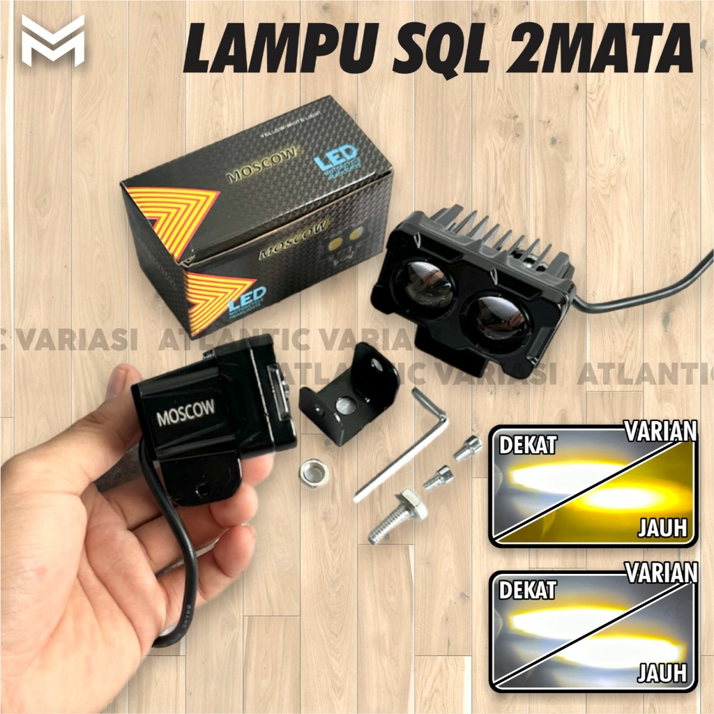 LED LASER SQL 2 MATA LED MOTOR / LAMPU TEMBAK LASER 2 MODE JAUH/DEKAT WATERPTOOF LAMPU LED LASER MOB