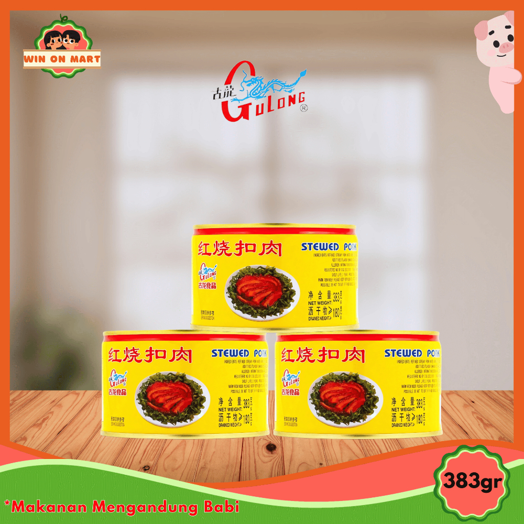

Daging Kaleng | Gulong Stewed Pork Slice 383gr | Samcan Potong | Samcan Rebus Potong | Babi Kaleng