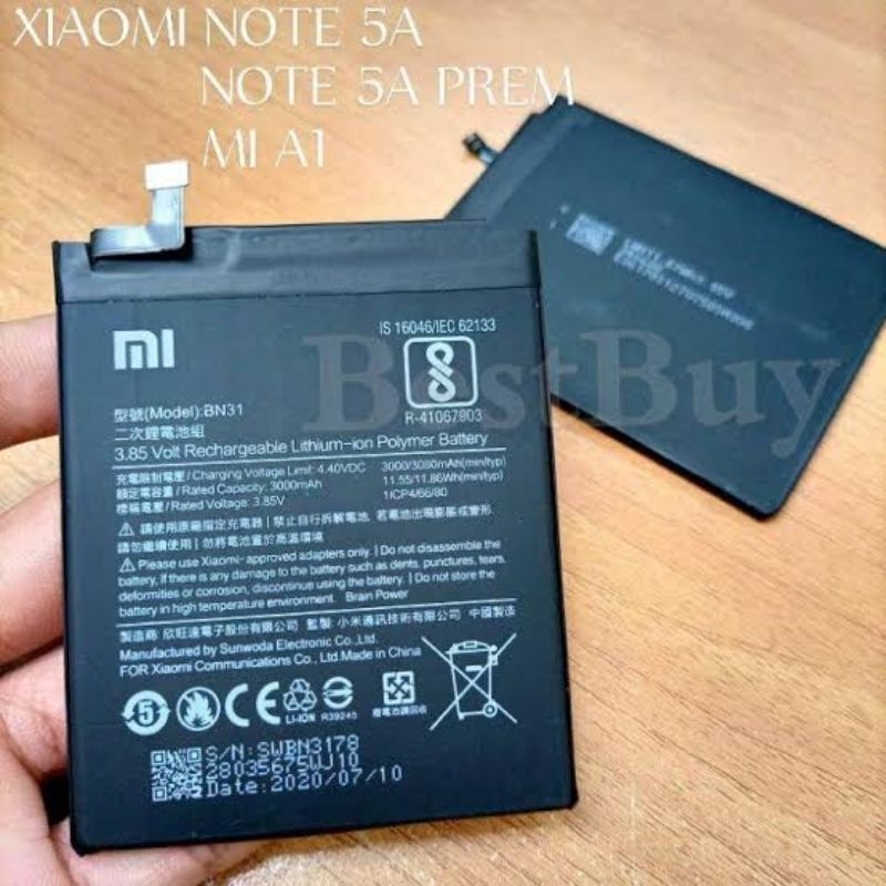 Baterai Xiaomi redmi note 5a