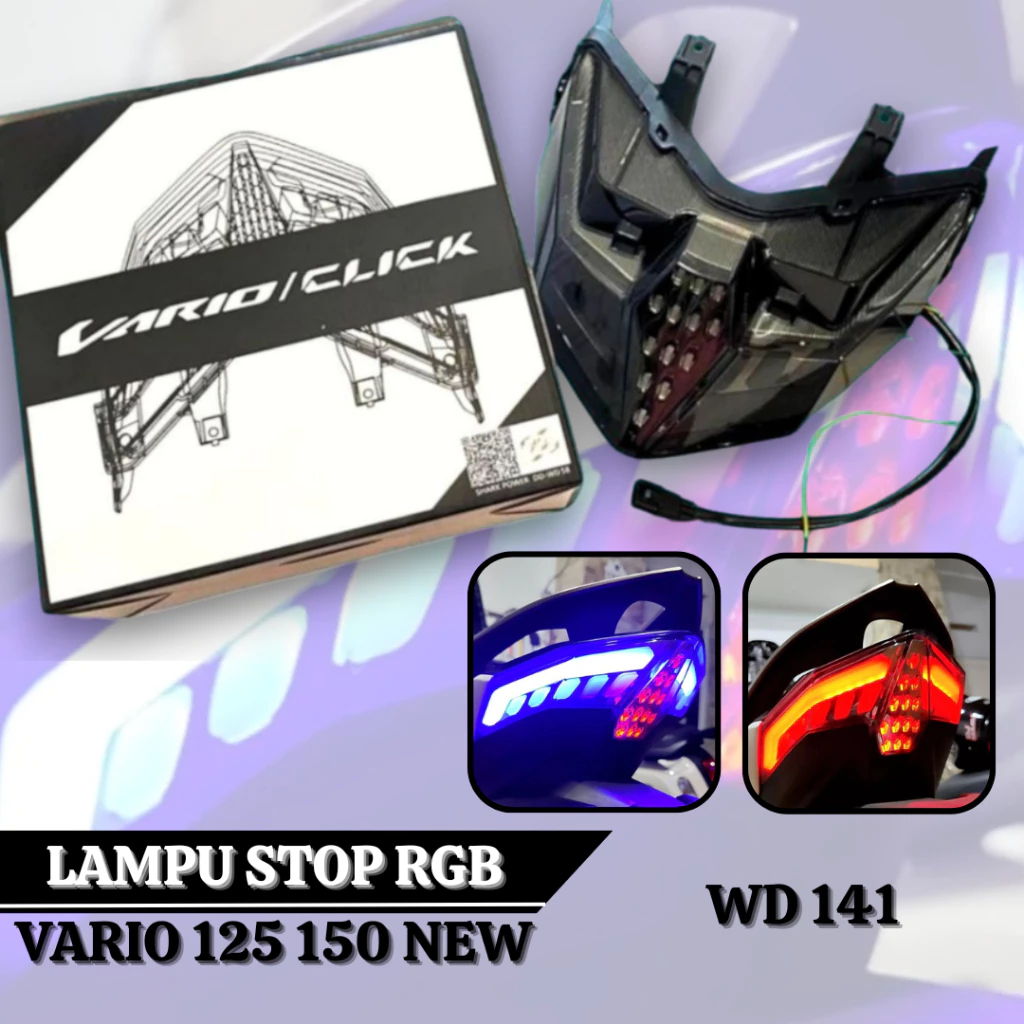 lampu stoplamp RGB 14 warna honda vario 125/150 new 2015-2024 stoplamp vario new