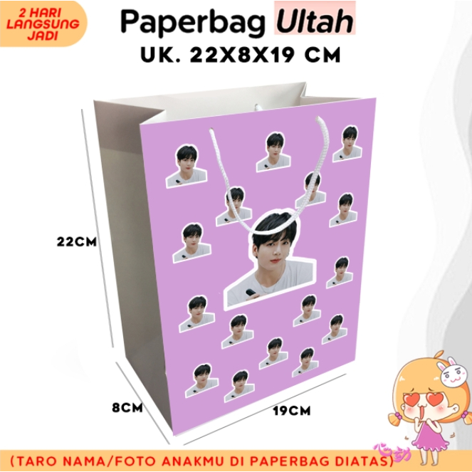 

(+FOTO KAMU) Paper Bag Ulang Tahun Uk. 22x8x19 CM / Tas Ulang Tahun Anak Bebas Foto Sendiri / Tas Kertas Ultah Happy Birthday Custome Murah