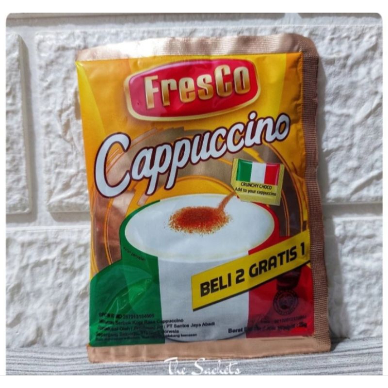 

[GRATIS ONGKIR] FresCo Cappuccino Beli 2 Gratis 1 /fresco cappu 25gr 10+5(free) /fresco cappu 1 rcng @15 sahcet