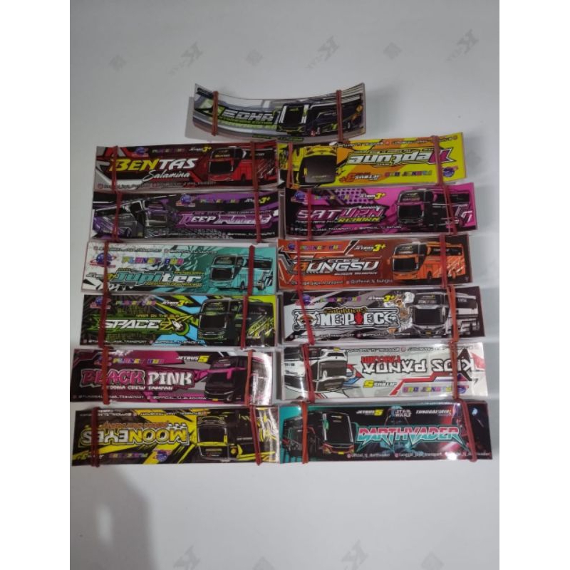 

Stiker bus tunggal jaya paket lengkap isi 13 pcs