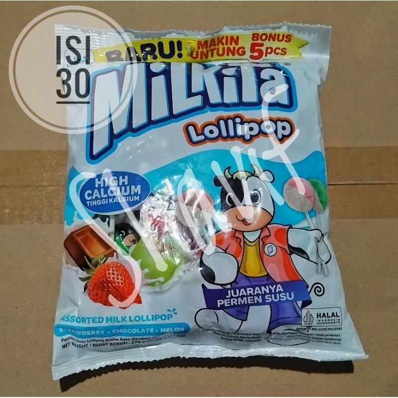 

Permen Susu Milkita Lolipop Kemasan (Refil) 270 gram (30 pcs x 9 gr)