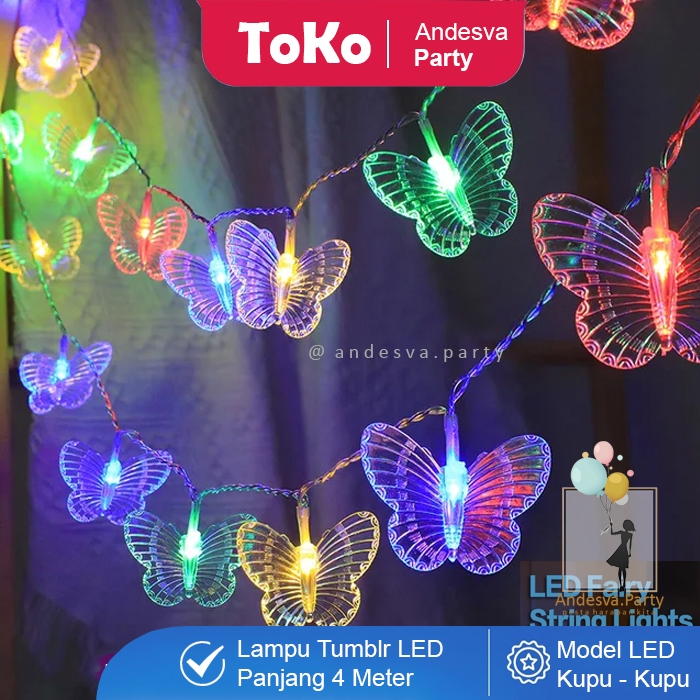 Lampu Tumbrl LED Kupu Kupu / Lampu Led Kupu Kupu / Tumblr LED Butterfly / Lampu Hias model Kupu kupu