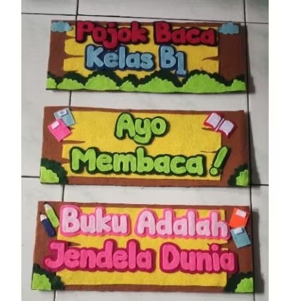 Hiasan dinding pojok baca flanel