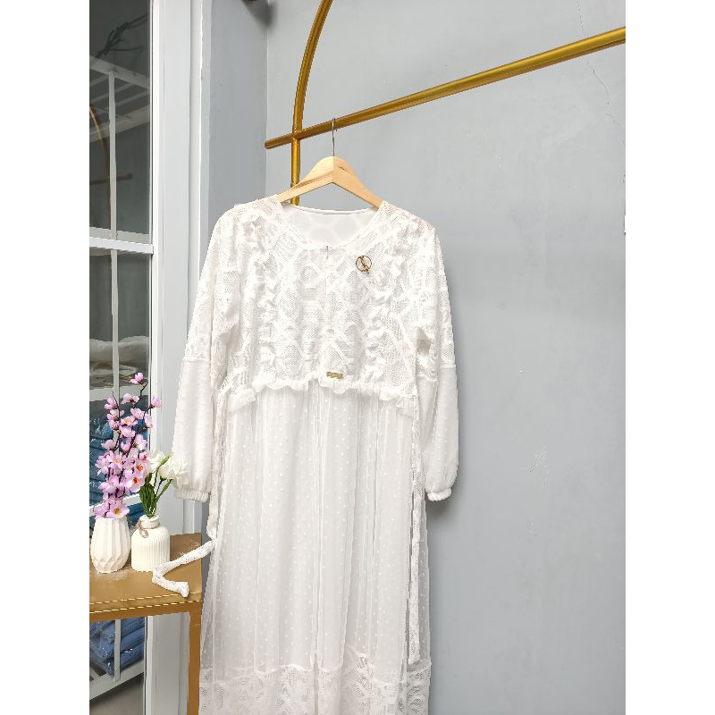 Zulfa Dress/Gamis Brukat/Gamis Lebaran/Gamis Wanita Terlaris