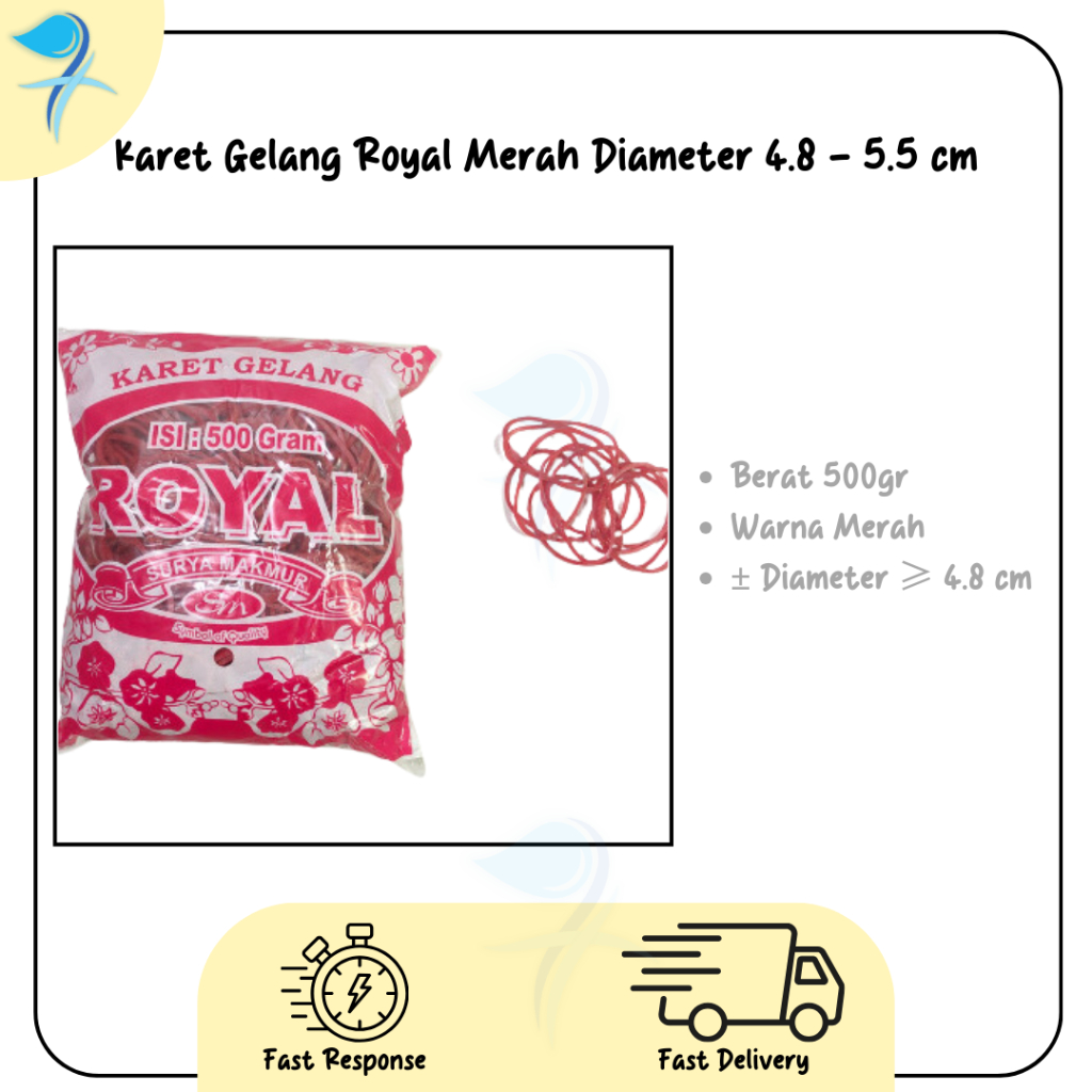 

Karet Gelang Royal Merah 500 gr Diameter 4.8 - 5.5 cm