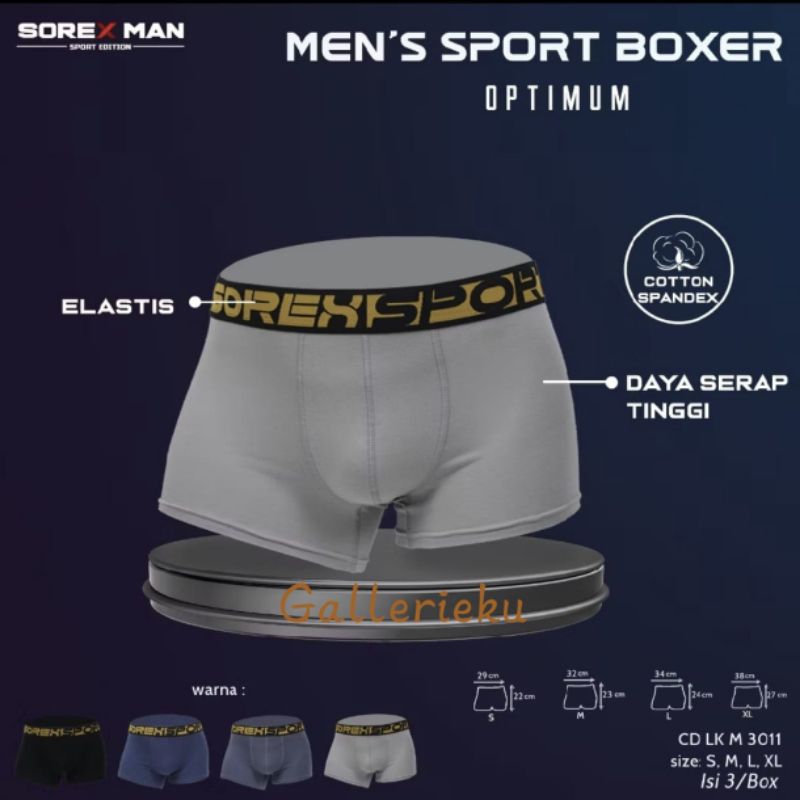 Sorex Man CD BOXER Sport Pria LK3011 CD Optimum Katun - 1Pcs