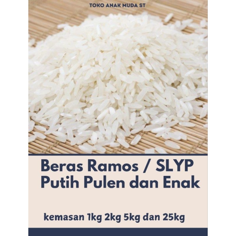 

Beras RAMOS putih pulen dan enak kemasan 1kg 2kg 5kg dan 25kg