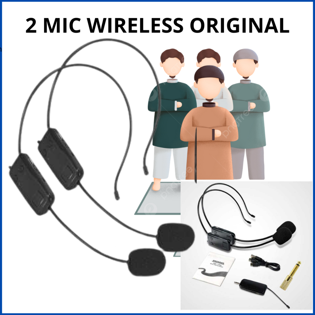 COD 2 PCS Erilles  MIC mikrofon Bando Wireles suara jernih imam masjid Presentasi tanpa kabel - E65