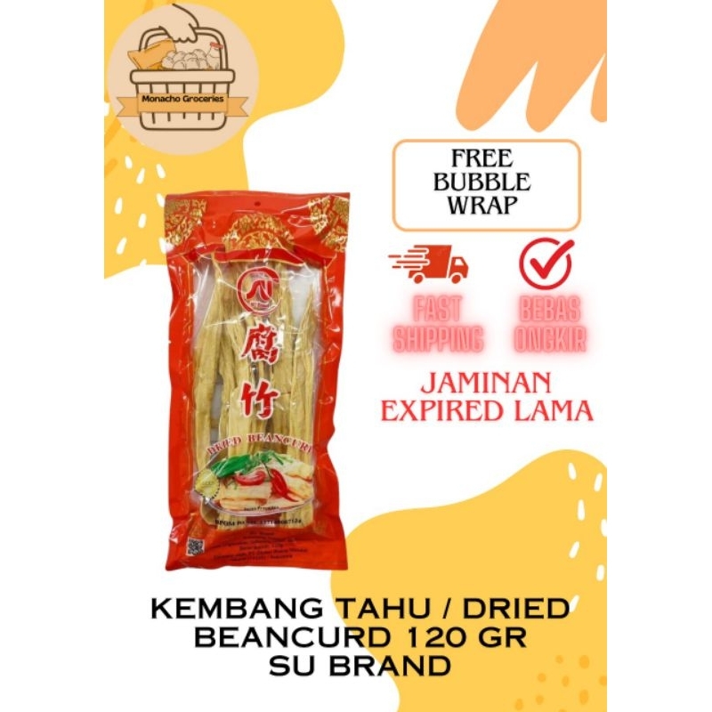 

Kulit Kembang Tahu Kering Yuba Fucuk Dried Bean Curd Halal Instan Stick Lebar SU BRAND