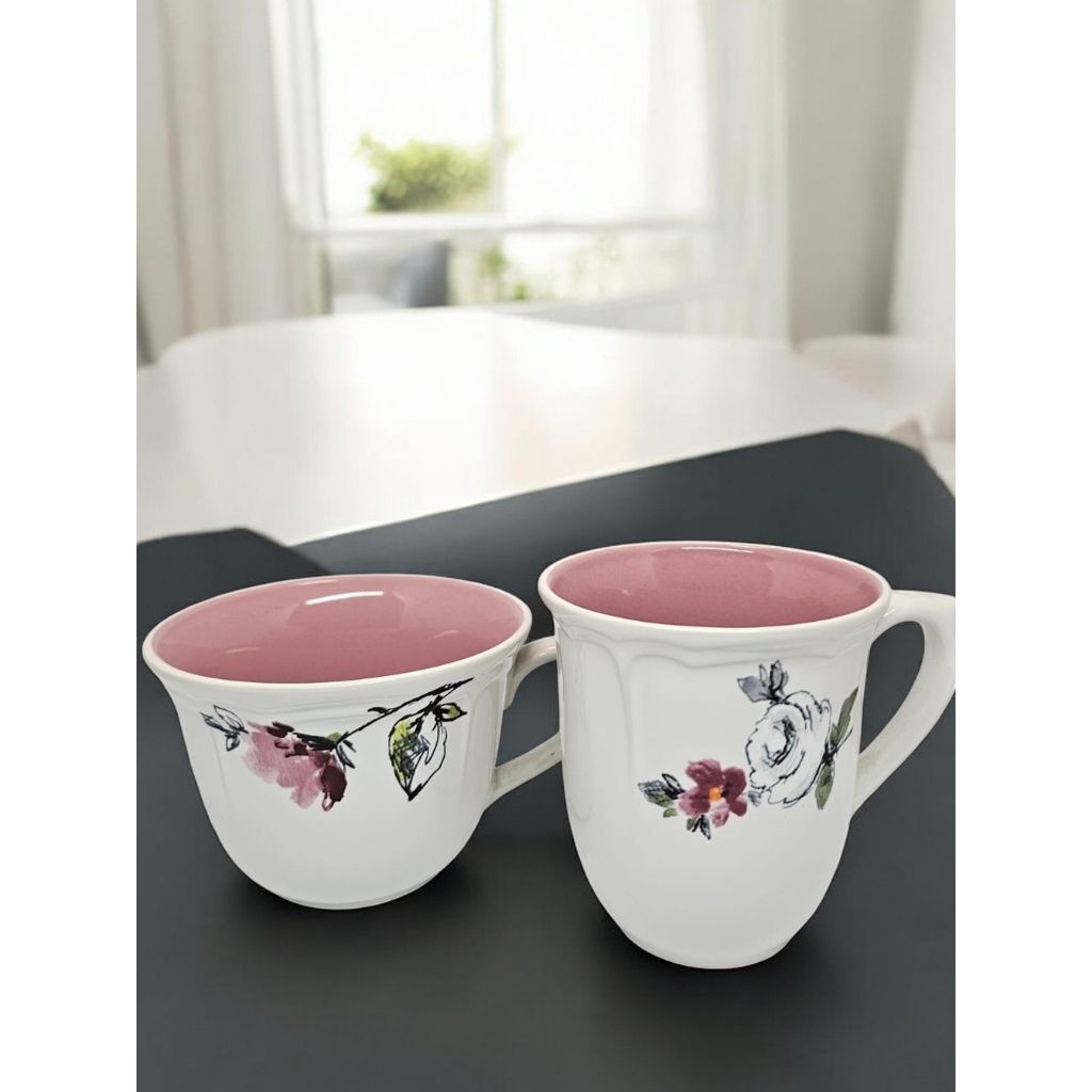 Mug Keramik Bunga Pendek/Tinggi